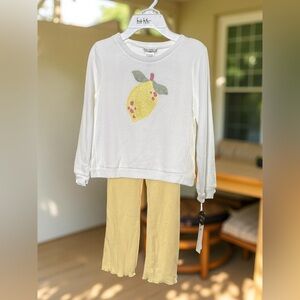 Lemon Graphic Pajama Set - White and Yellow